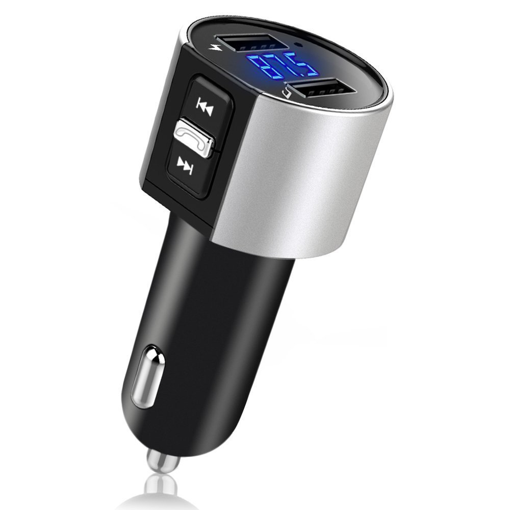 Kit Voiture Mains Libres sans Fil Bluetooth Transmetteur FM LCD Lecteur MP3 Chargeur USB Chargeur Voiture Bluetooth Lecteur MP3 avec écran KEERADS 