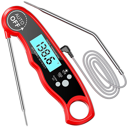 [Upgraded] COMSOON Digital Meat Thermometer, Instant Read Cooking Thermometer with Dual Probe, Kitchen Food Thermometer with Alarm Setting, Backlight & Magnet for BBQ Grill Smoker Oven Oil Candy