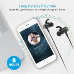 Bluetooth Kopfhörer, Comsoon Bluetooth 4.1 in Ear Kopfhörer für Workout Magnetische Kabellose Ohrhörer mit Mikrofon, 8 Stunden Spielzeit, IPX5 Schweißfest Steoro Wireless Headset für iPhone,Samsung usw (Schwarz)