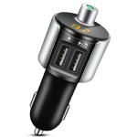 Bovon Bluetooth FM Transmitter, Auto Radio Bluetooth Adapter Freisprecheinrichtung mit Mikrofon, Dual USB Ladegerät 5V/2.4A, LED Anzeige, Unterstützt USB- Stick für iPhone 7 Plus Samsung Galaxy S8