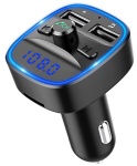 Transmetteur FM Bluetooth, Comsoon Bluetooth Lecteur MP3 Adaptateur Radio Sans Fil Kit Émetteur FM Voiture Chargeur avec Dual USB Ports 5V/2.4A & 1A, Appel Main Libre, Support Carte SD/Clé USB (Noir)