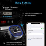 Transmetteur FM Bluetooth, Comsoon Bluetooth Lecteur MP3 Adaptateur Radio Sans Fil Kit Émetteur FM Voiture Chargeur avec Dual USB Ports 5V/2.4A & 1A, Appel Main Libre, Support Carte SD/Clé USB (Noir)